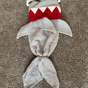 BRAND NEW! Shark Tail Blanket & Hat for Newborn